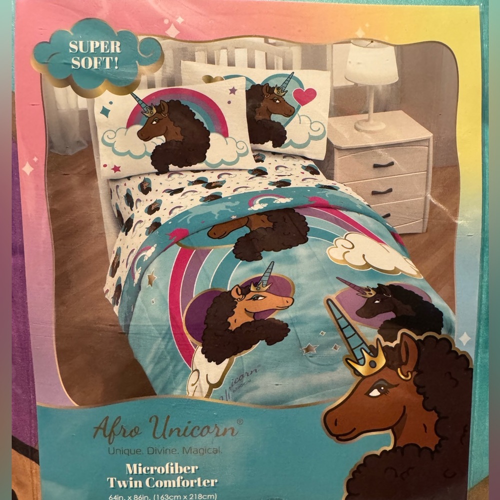 LIMITED OFFER Afro Unicorn Microfiber Twin Comforter